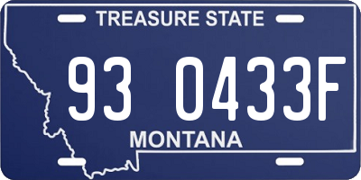 MT license plate 930433F