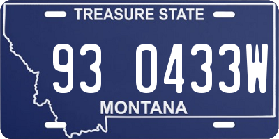 MT license plate 930433W