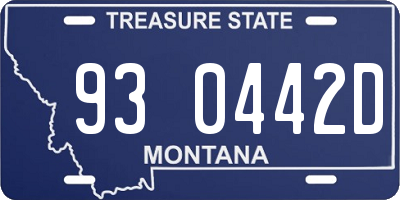 MT license plate 930442D
