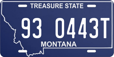 MT license plate 930443T