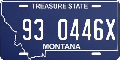 MT license plate 930446X