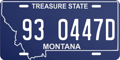 MT license plate 930447D