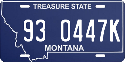 MT license plate 930447K