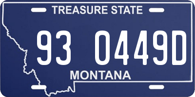 MT license plate 930449D