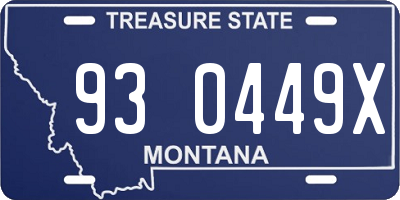 MT license plate 930449X