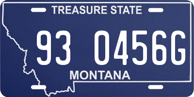 MT license plate 930456G