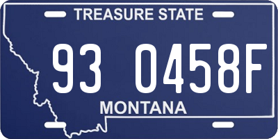 MT license plate 930458F