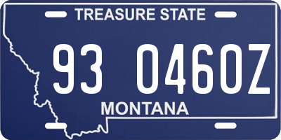 MT license plate 930460Z