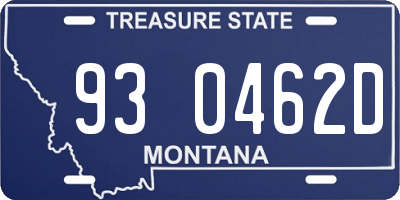 MT license plate 930462D