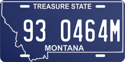 MT license plate 930464M