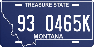 MT license plate 930465K