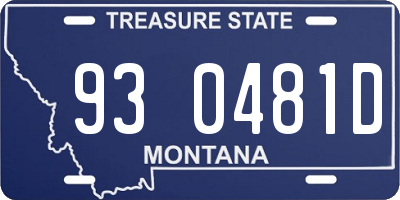 MT license plate 930481D