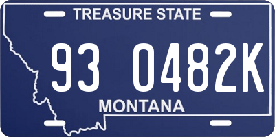 MT license plate 930482K