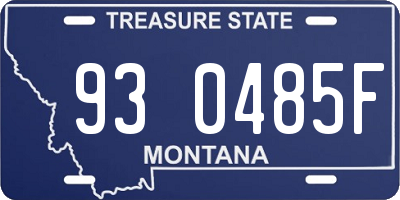 MT license plate 930485F