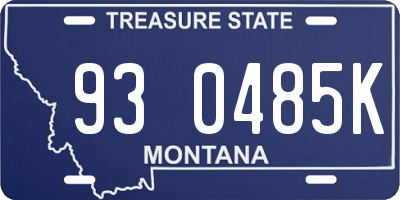 MT license plate 930485K