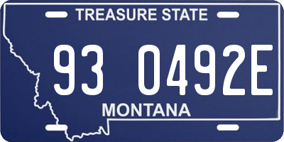 MT license plate 930492E