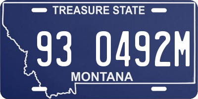 MT license plate 930492M
