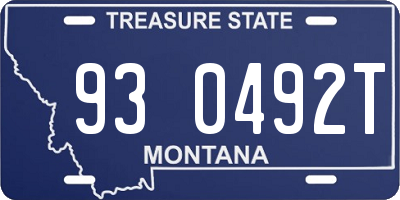 MT license plate 930492T