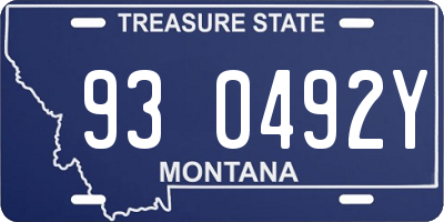 MT license plate 930492Y