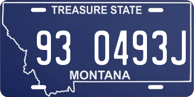 MT license plate 930493J