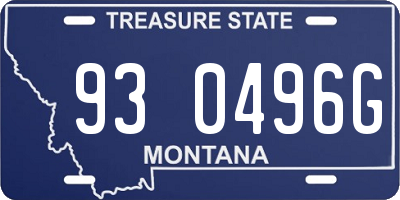 MT license plate 930496G
