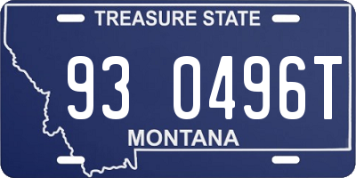 MT license plate 930496T