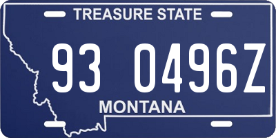 MT license plate 930496Z