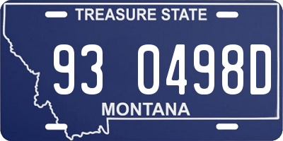MT license plate 930498D