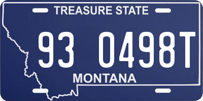MT license plate 930498T