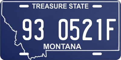 MT license plate 930521F