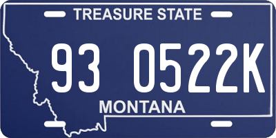 MT license plate 930522K