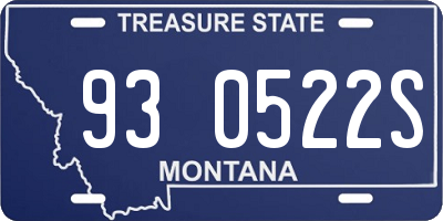 MT license plate 930522S