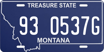 MT license plate 930537G