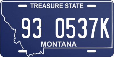 MT license plate 930537K