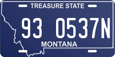 MT license plate 930537N
