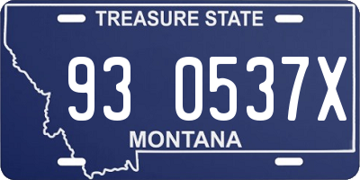 MT license plate 930537X