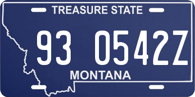 MT license plate 930542Z