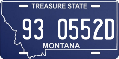 MT license plate 930552D