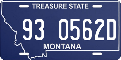 MT license plate 930562D