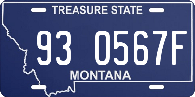 MT license plate 930567F