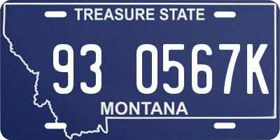 MT license plate 930567K