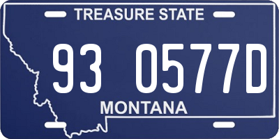 MT license plate 930577D