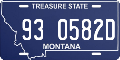 MT license plate 930582D