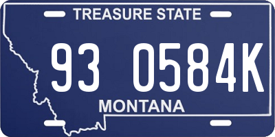 MT license plate 930584K