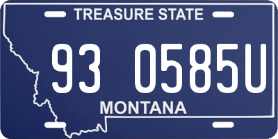 MT license plate 930585U