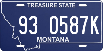 MT license plate 930587K