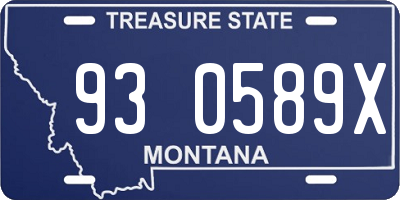 MT license plate 930589X