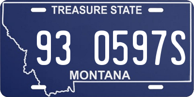 MT license plate 930597S