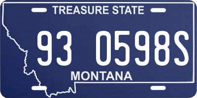 MT license plate 930598S