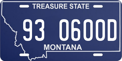 MT license plate 930600D
